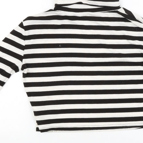 New Look Womens Black Striped  Pullover Jumper Size 10