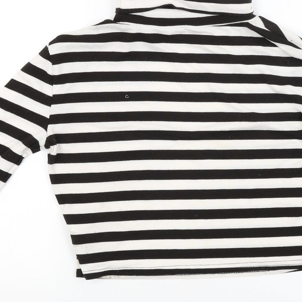 New Look Womens Black Striped  Pullover Jumper Size 10