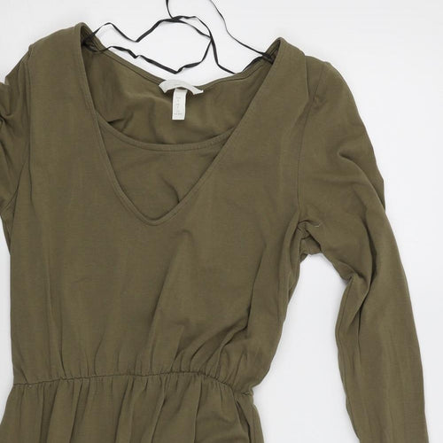 H&M Womens Green   Shirt Dress  Size S