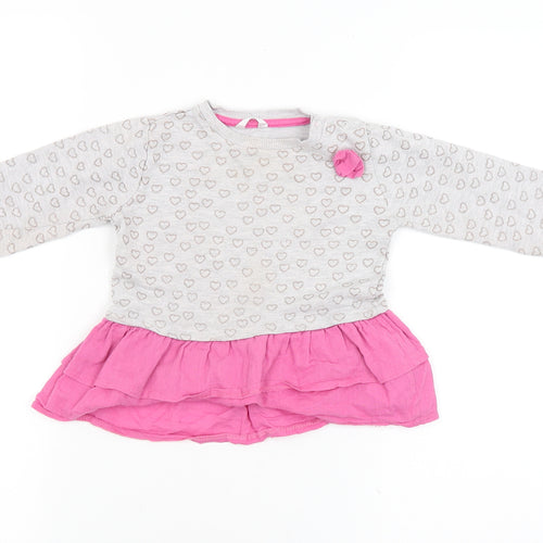 Preworn Girls Grey   Jumper Dress  Size 12 Months