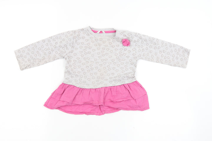Preworn Girls Grey   Jumper Dress  Size 12 Months