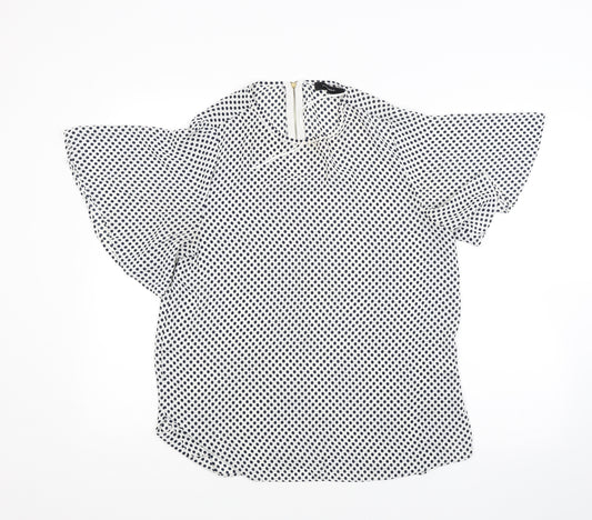 Front view of Atmosphere women’s white basic blouse, size UK 12