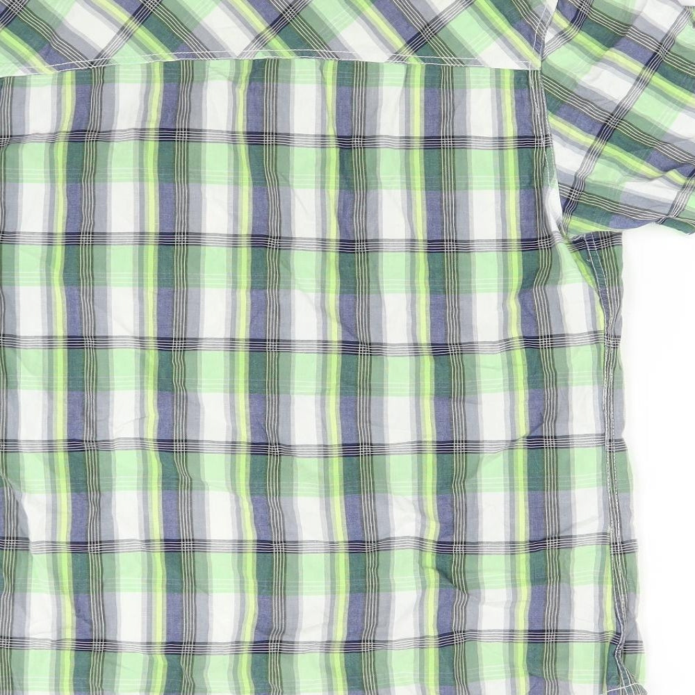 SoulCal&Co Mens Green Plaid   Button-Up Size M