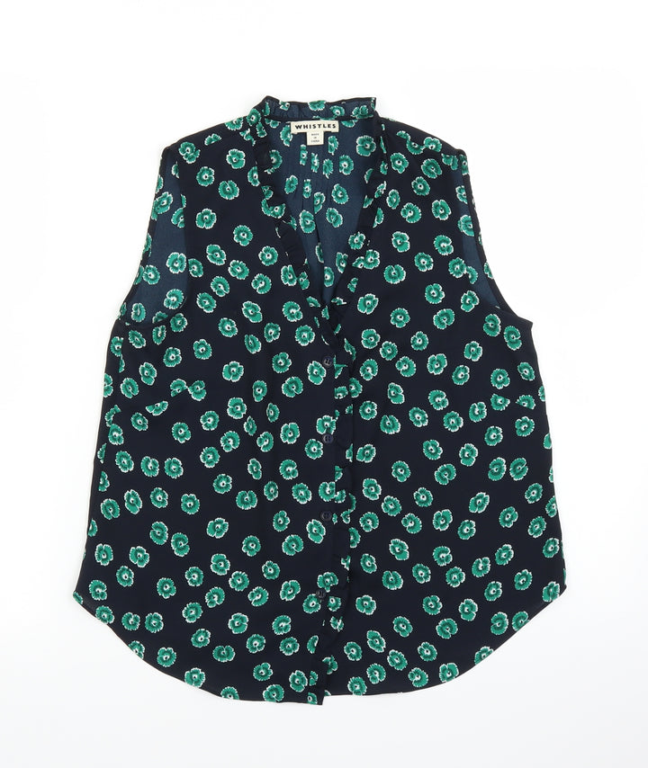 Whistler Womens Blue Floral  Basic Button-Up Size 6