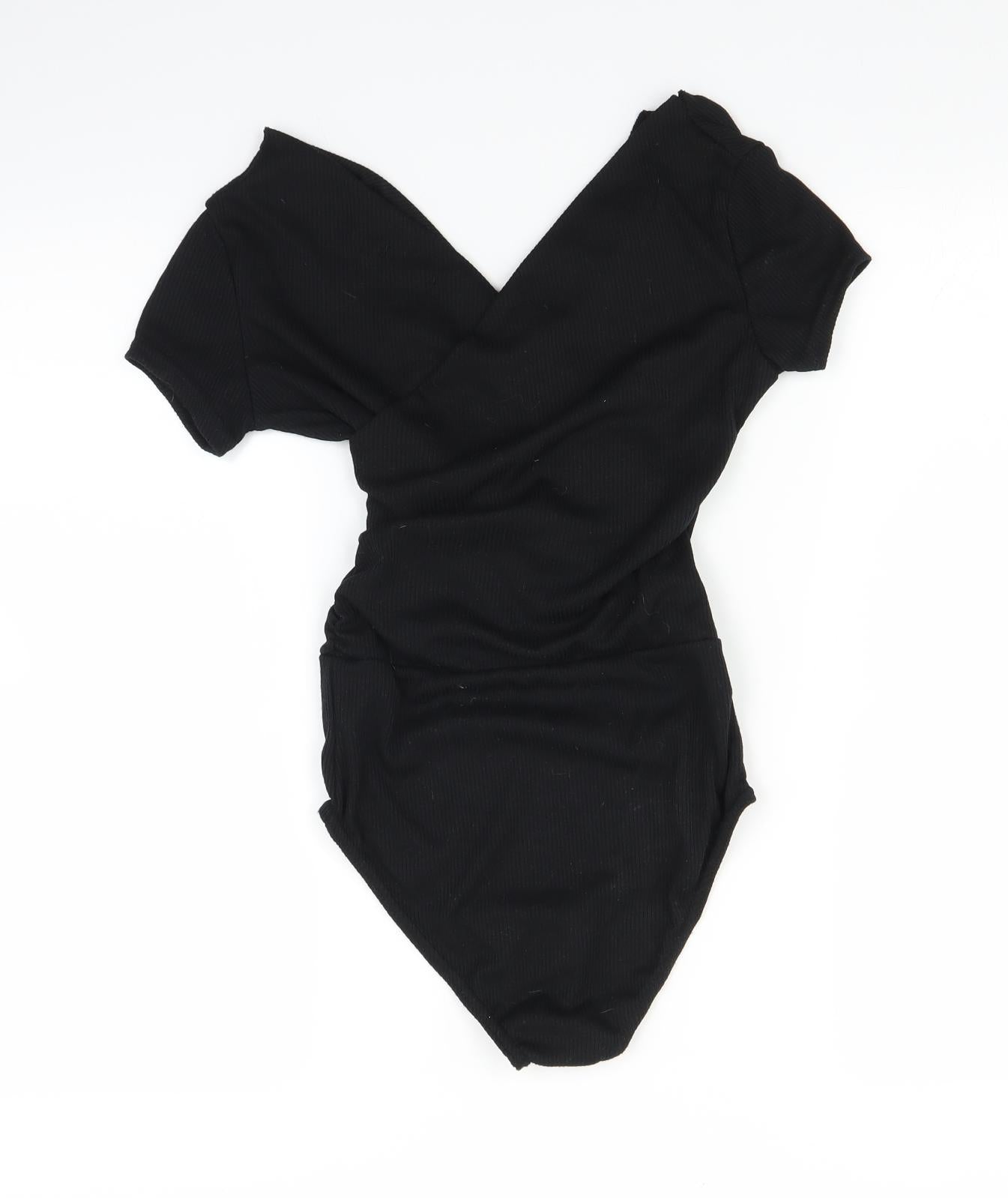 Boohoo Womens Black   Bodysuit One-Piece Size 8
