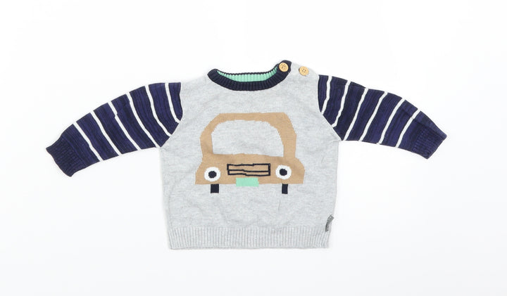 Nutmeg Baby Grey Pullover Jumper Size 0-3 Months - car