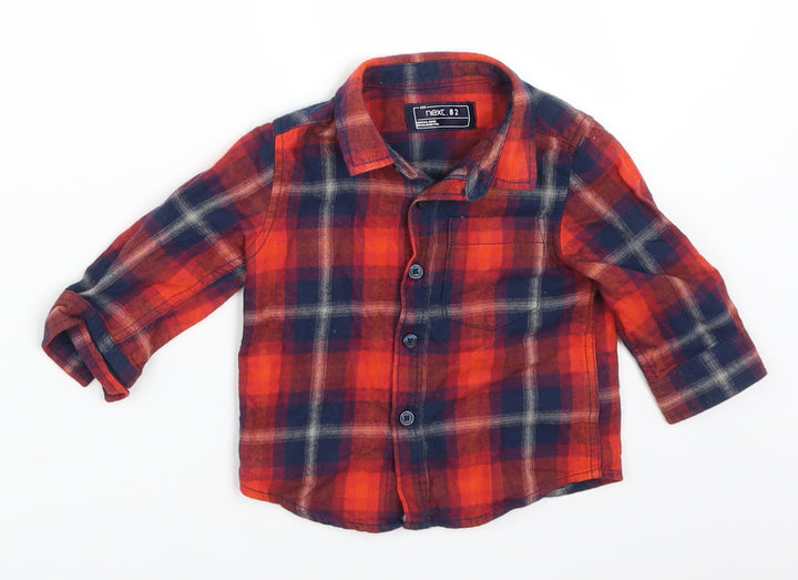NEXT Baby Red Plaid Basic Button-Up Size 3-6 Months