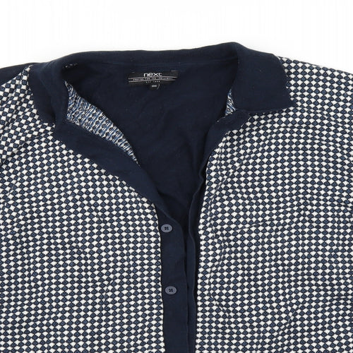 NEXT Womens Blue Argyle/Diamond  Cardigan Jumper Size 3XL