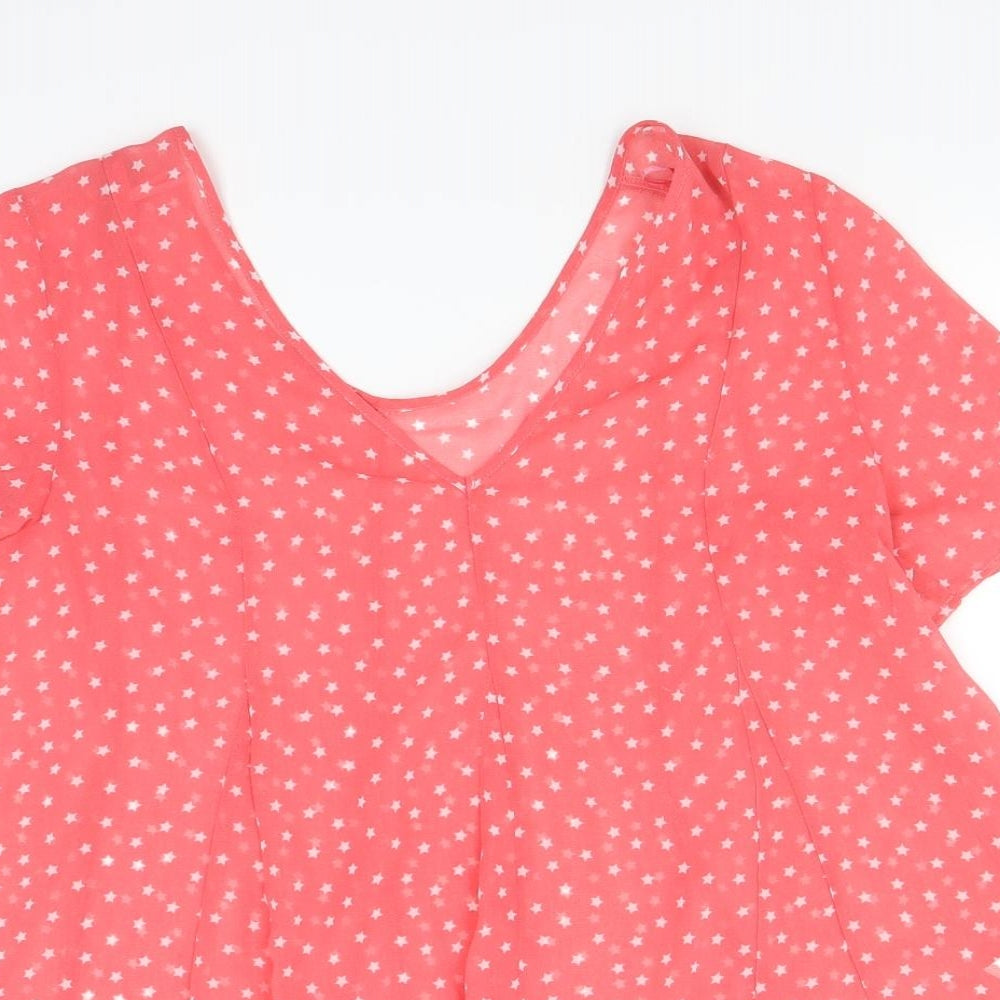 NEXT Womens Pink Polka Dot  Basic Blouse Size 10