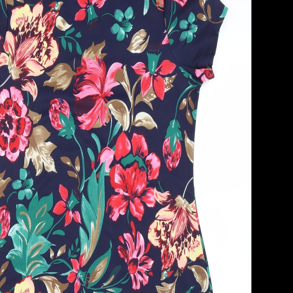 SheIn Womens Blue Floral  Pencil Dress  Size XL
