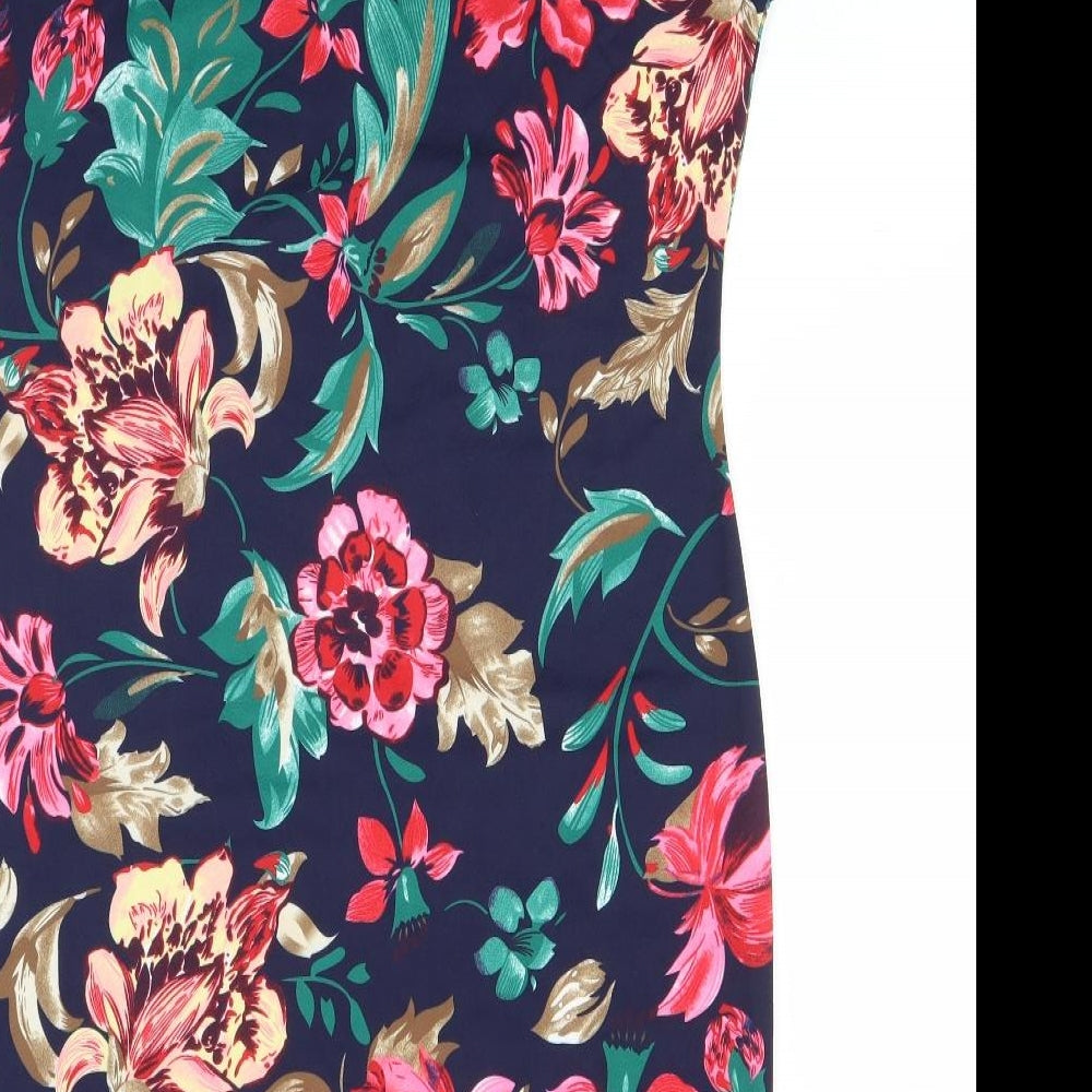 SheIn Womens Blue Floral  Pencil Dress  Size XL