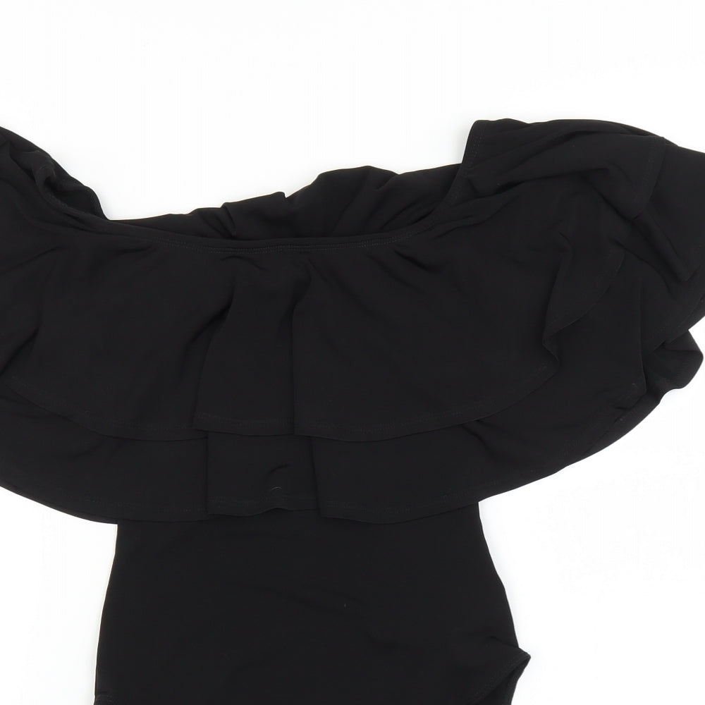 New Look Womens Black   Bodysuit One-Piece Size 10