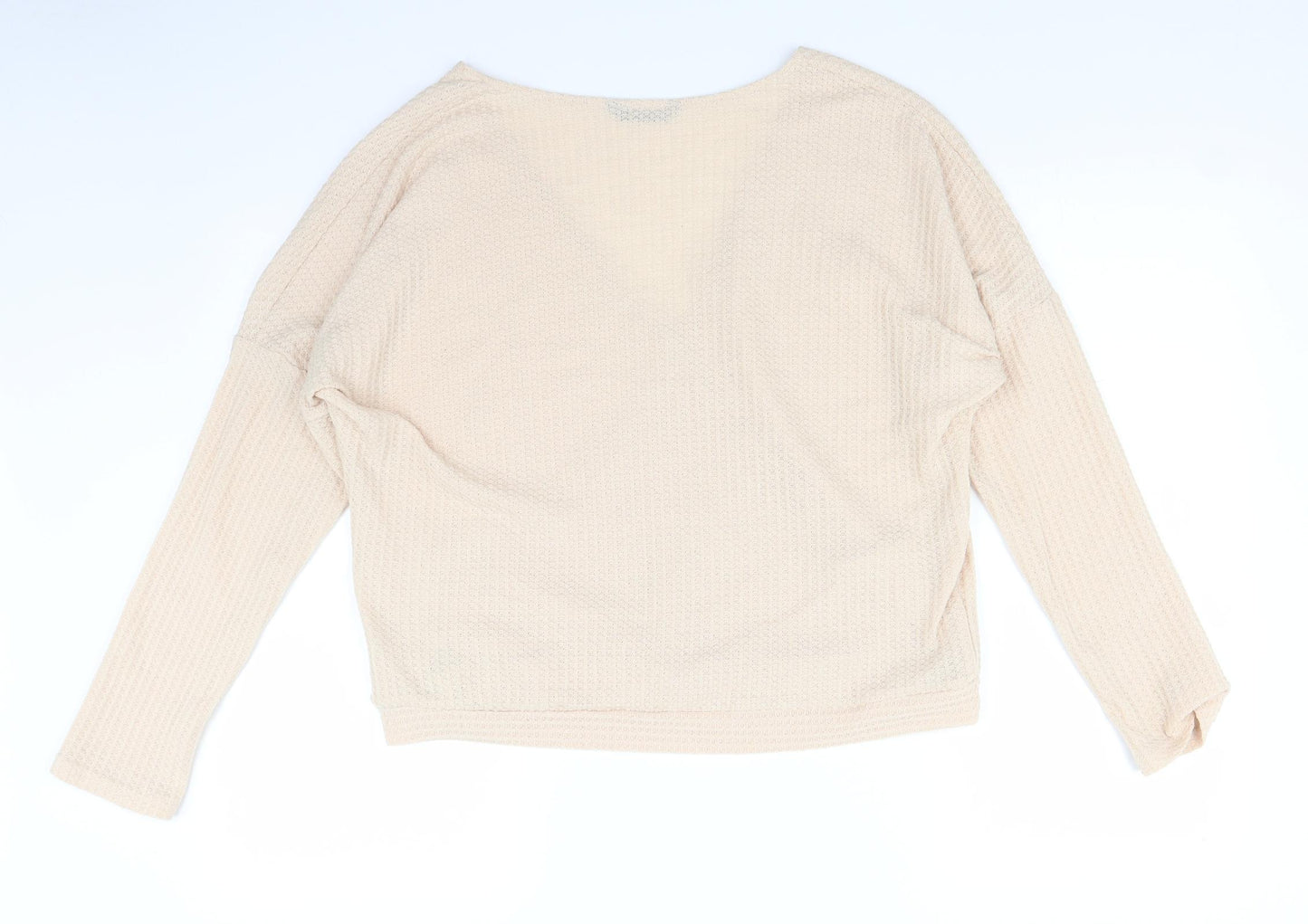SheIn Womens Beige   Wrap Blouse Size L