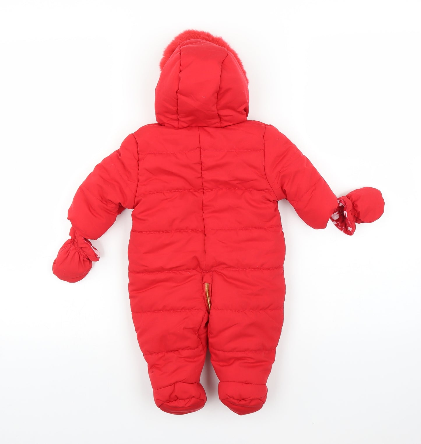 George Girls Red   Puffer Jacket Snowsuit Size 0-3 Months  - minnie mouse