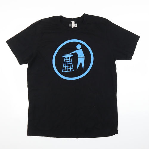 glamzoo Mens Black    T-Shirt Size L