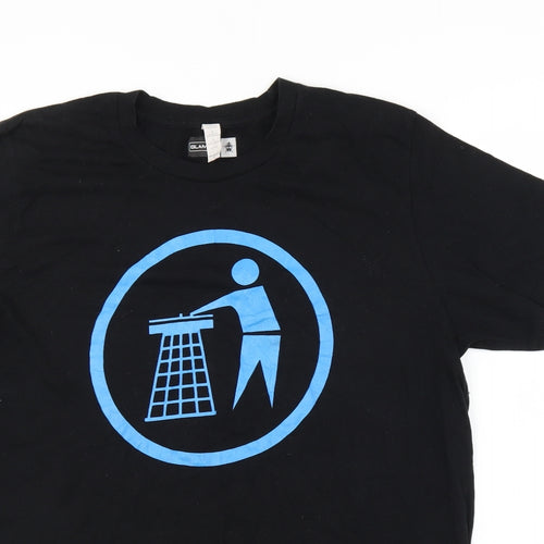 glamzoo Mens Black    T-Shirt Size L