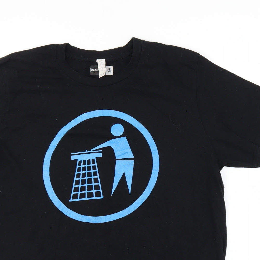 glamzoo Mens Black    T-Shirt Size L