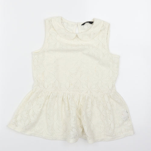 George Girls Ivory   Basic Blouse Size 8-9 Years