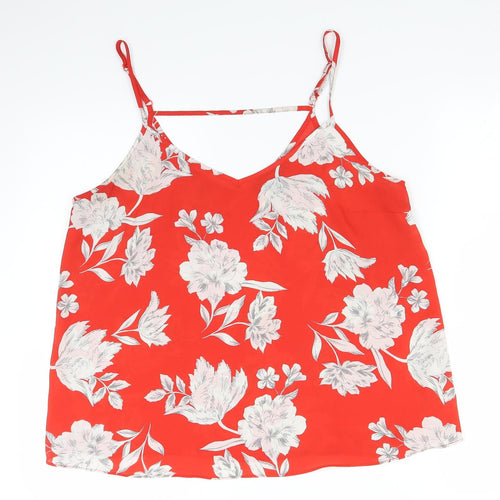 Primark Womens Red Floral  Basic Blouse Size 14