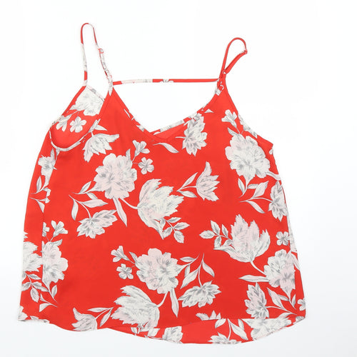 Primark Womens Red Floral  Basic Blouse Size 14