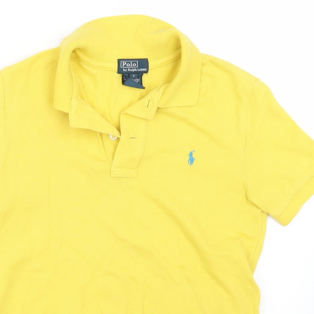 Polo Ralph Lauren Boys Yellow   Basic Polo Size 7 Years
