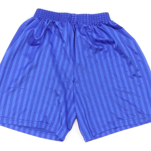 Unbranded Boys Blue Striped  Sweat Shorts Size 12-13 Years