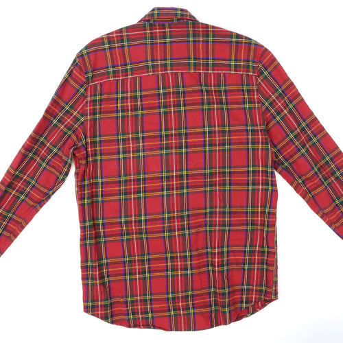 Topman Mens Red Plaid   Button-Up Size M