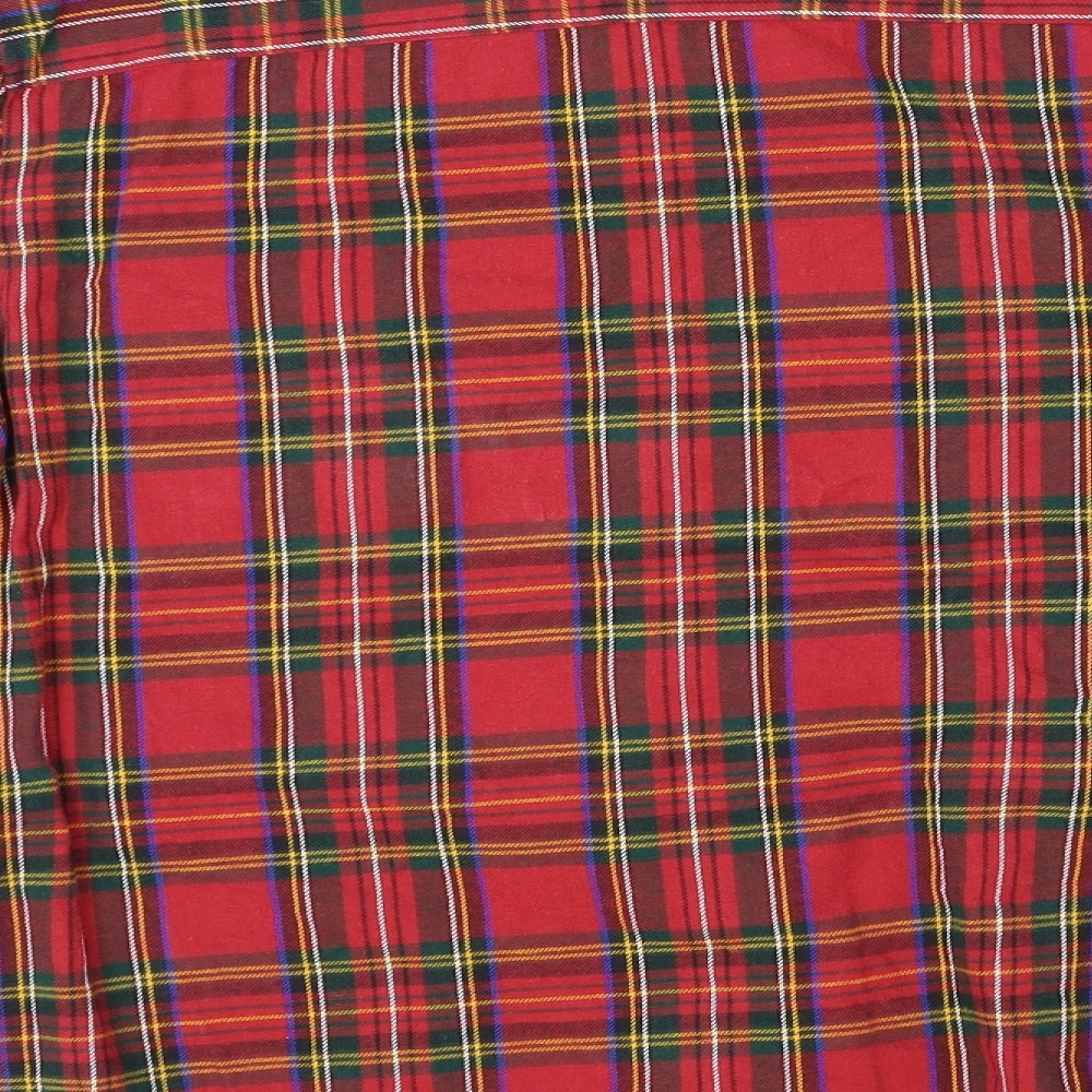 Topman Mens Red Plaid   Button-Up Size M