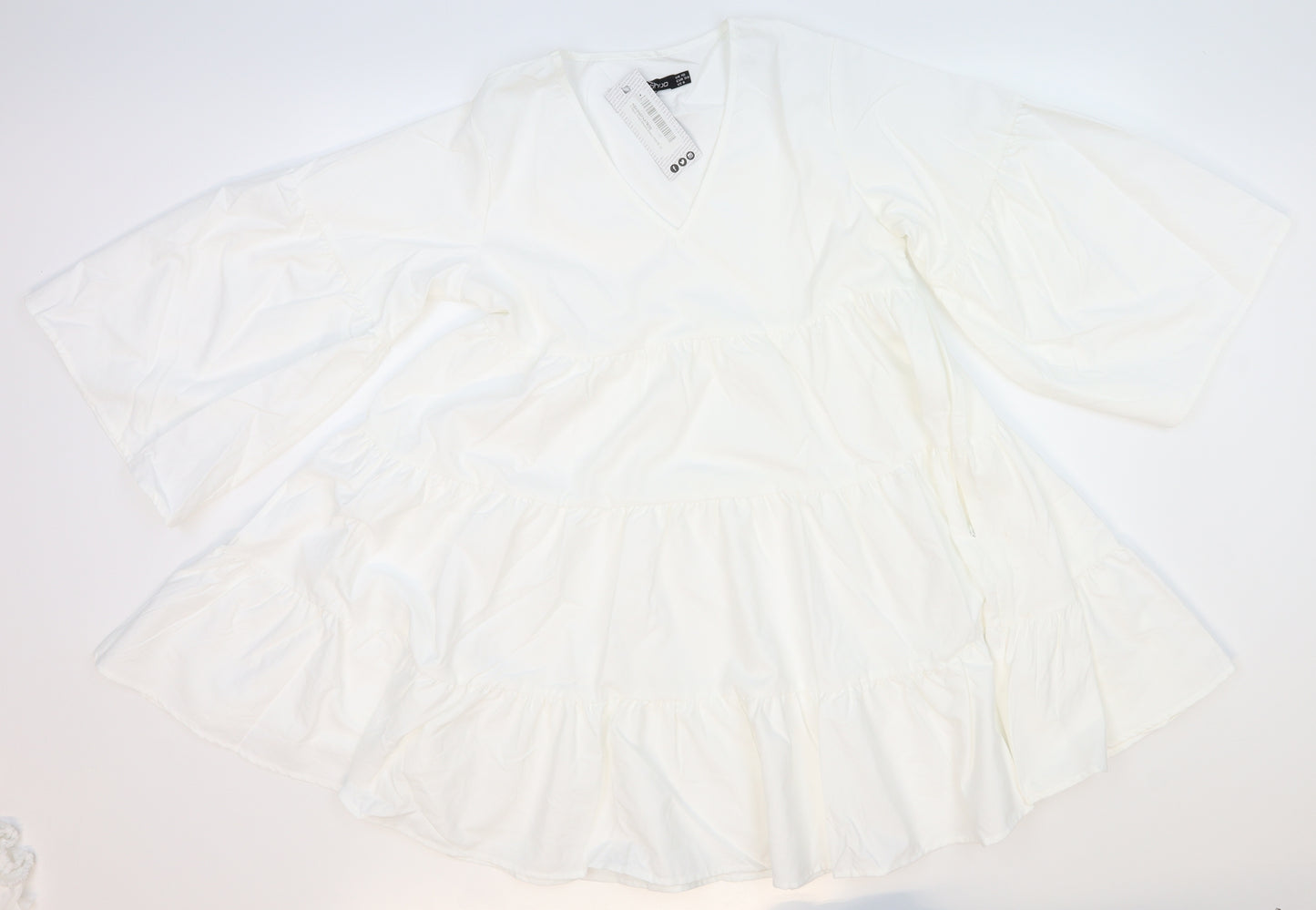 Boohoo Womens White   A-Line  Size 10  - Smock Dress