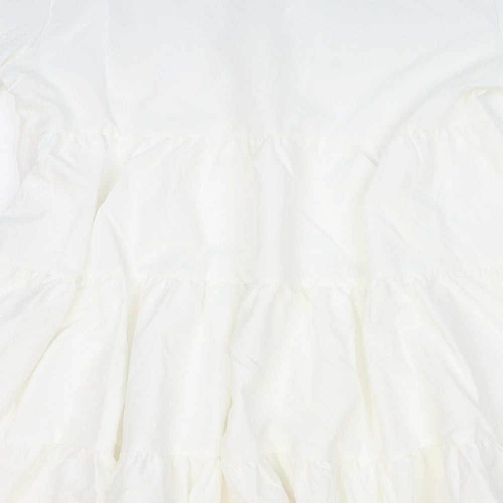 Boohoo Womens White   A-Line  Size 10  - Smock Dress