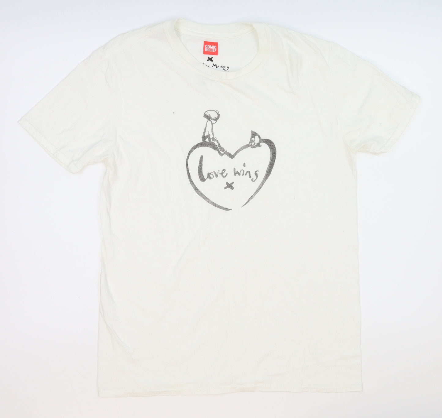 Comic relief Mens White    T-Shirt Size M  - John Mackery