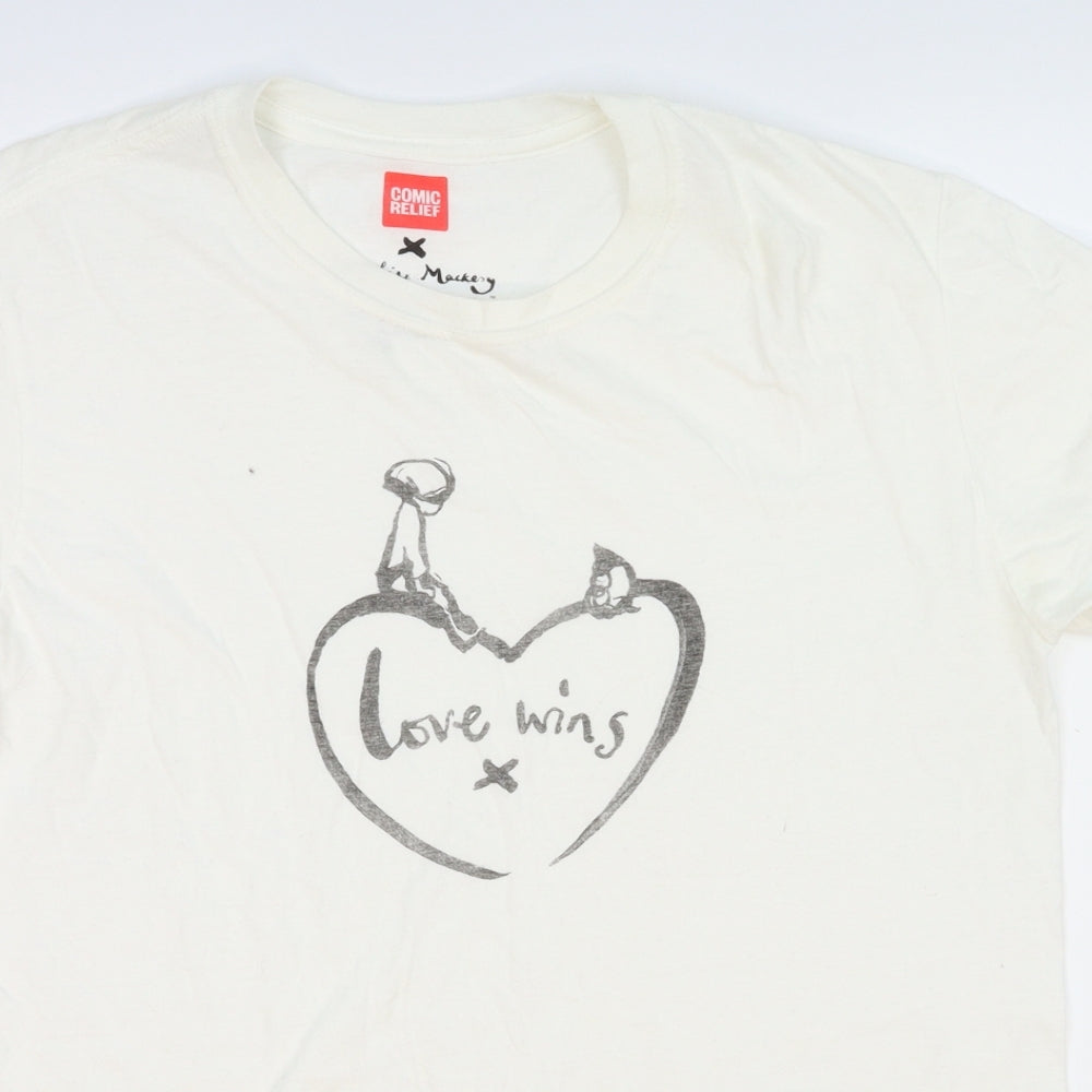 Comic relief Mens White    T-Shirt Size M  - John Mackery
