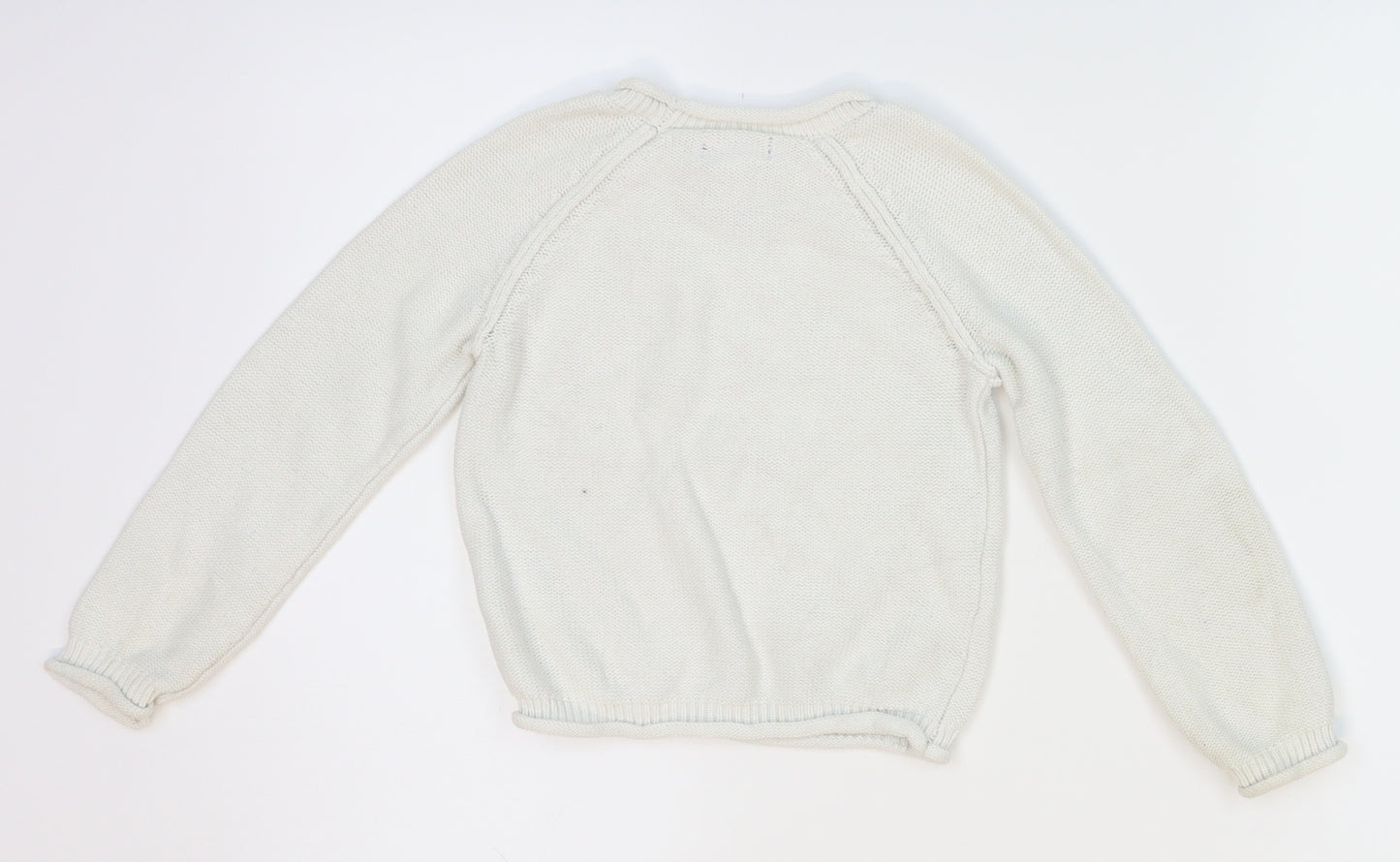 Shrinkig Violet Girls White  Knit Pullover Jumper Size 4-5 Years