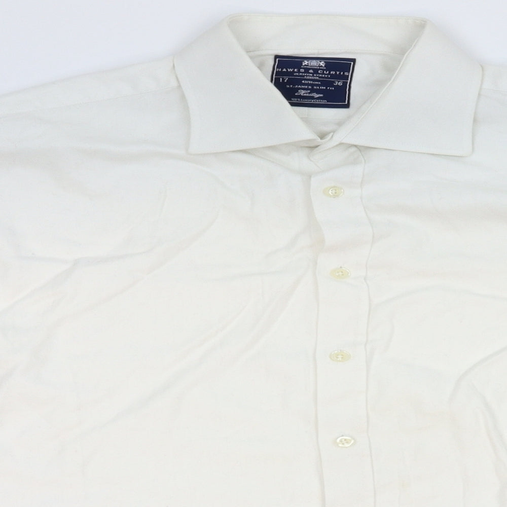 Hawes & Curtis Mens White    Dress Shirt Size 17