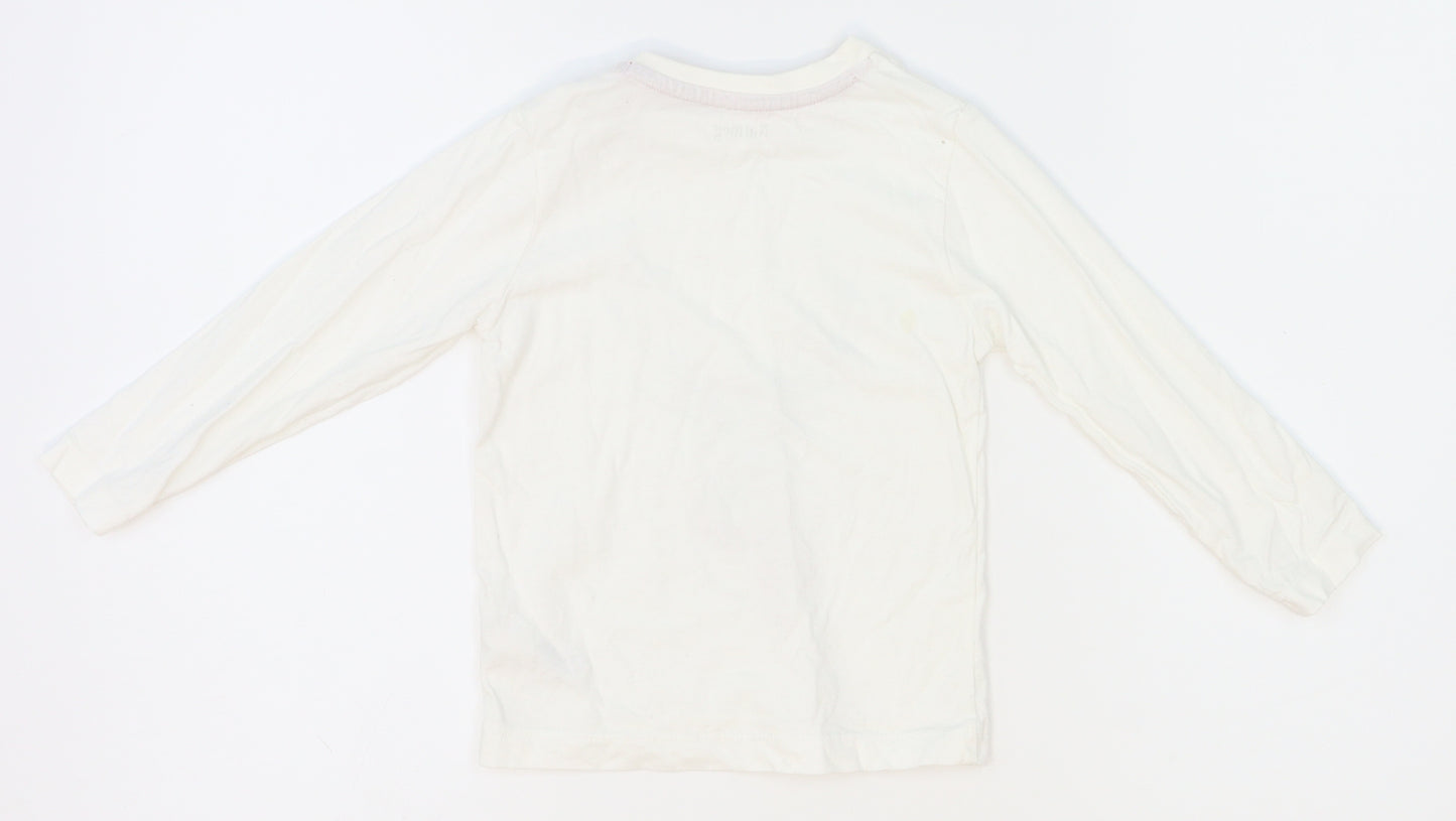 Nutmeg Baby White   Basic T-Shirt Size 18-24 Months  - Reindeer