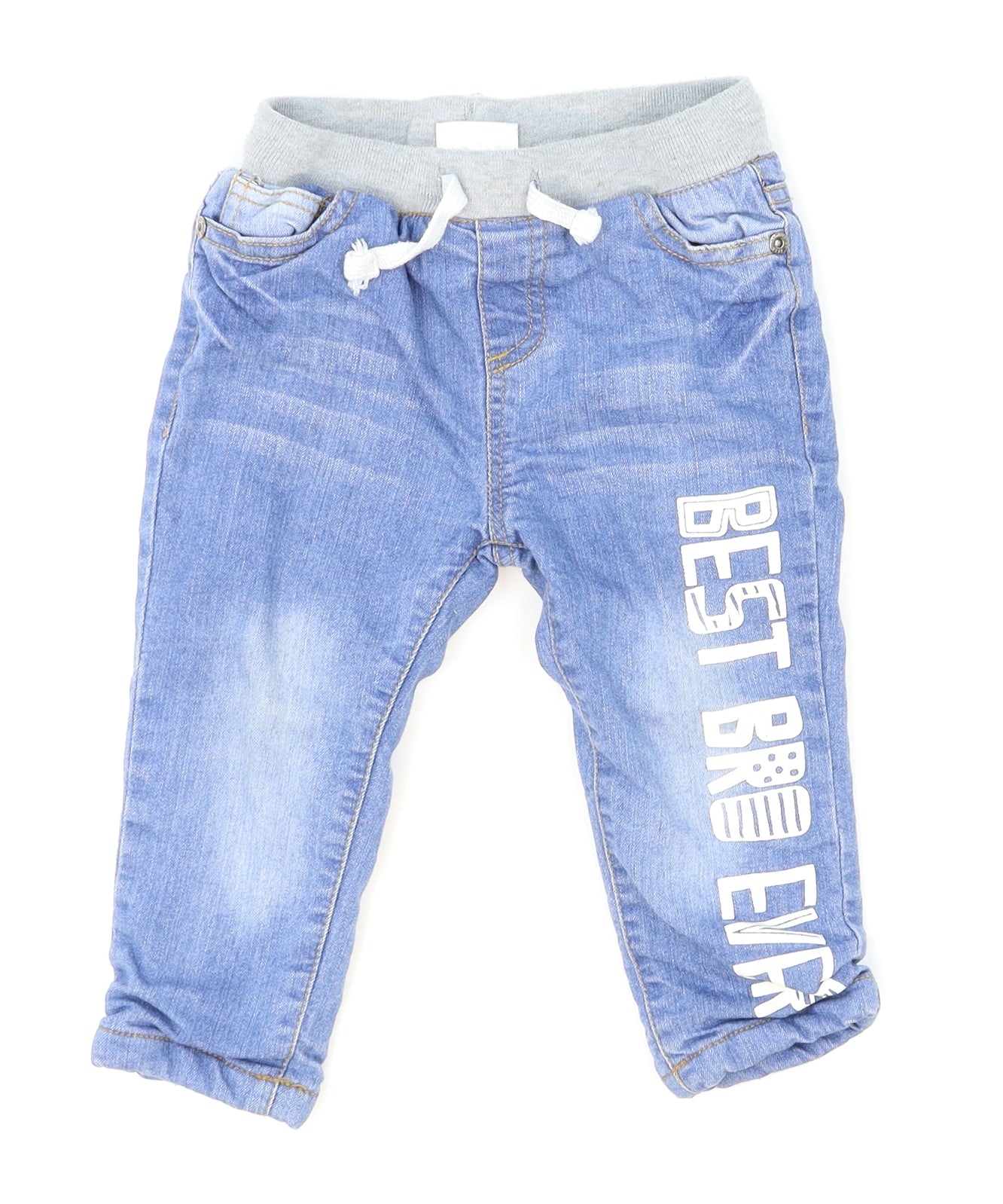 So Cute Boys Blue  Denim Sweatpants Jeans Size 18-24 Months  - Bro