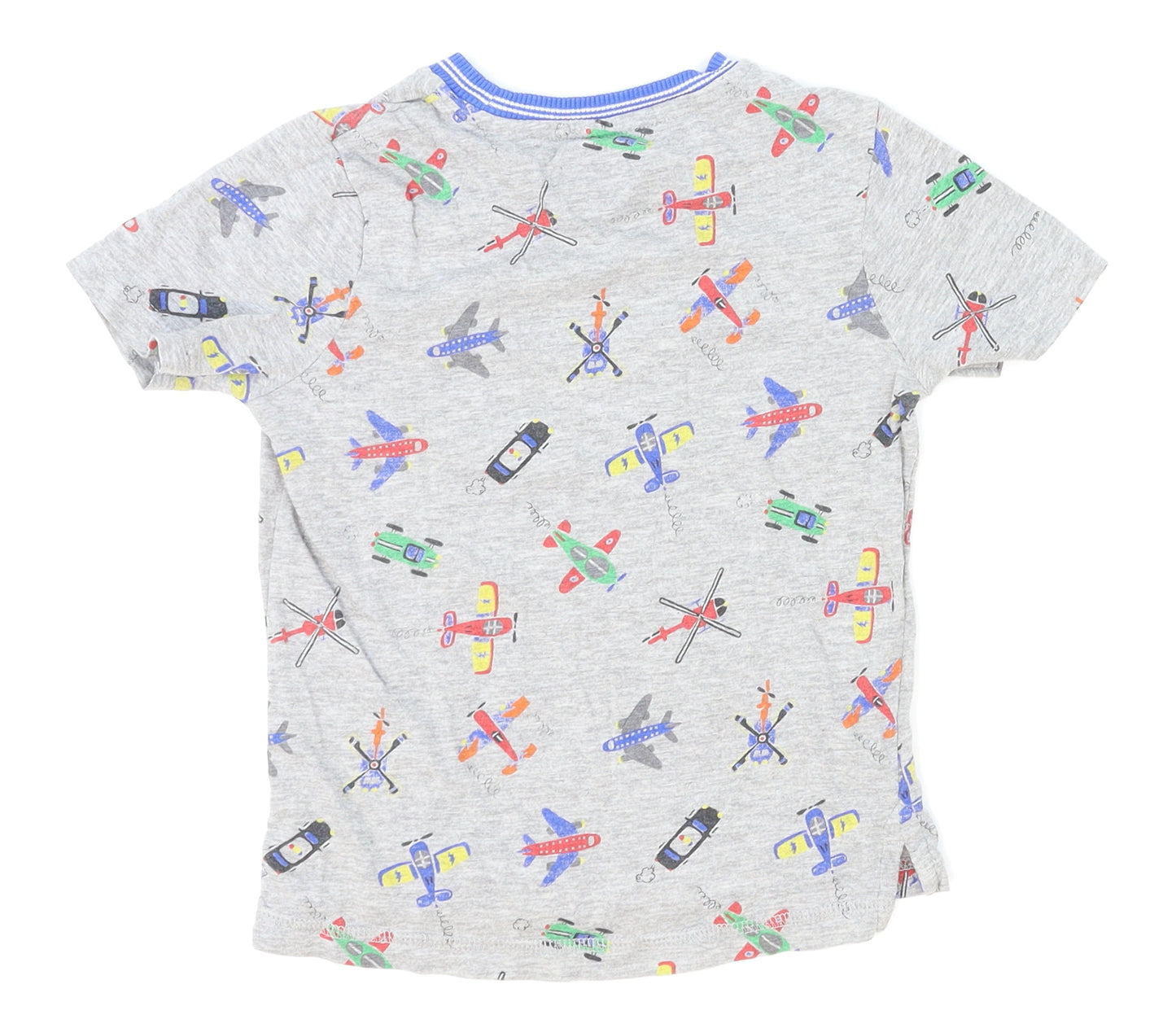 TU Boys Grey   Basic T-Shirt Size 18-24 Months  - cars, helicoptor, plane, ehicles