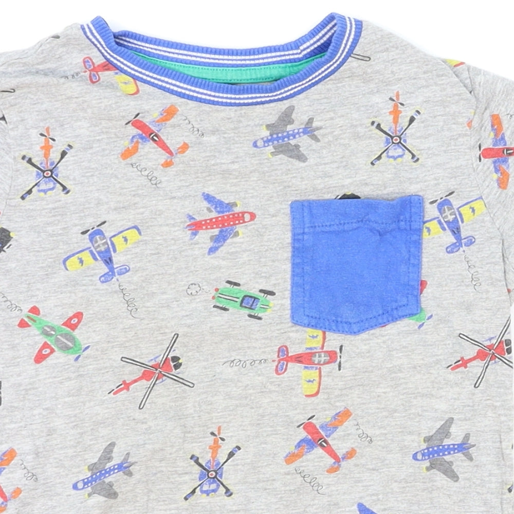 TU Boys Grey   Basic T-Shirt Size 18-24 Months  - cars, helicoptor, plane, ehicles