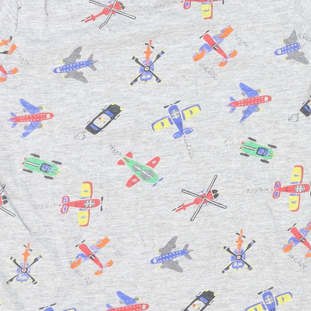 TU Boys Grey   Basic T-Shirt Size 18-24 Months  - cars, helicoptor, plane, ehicles
