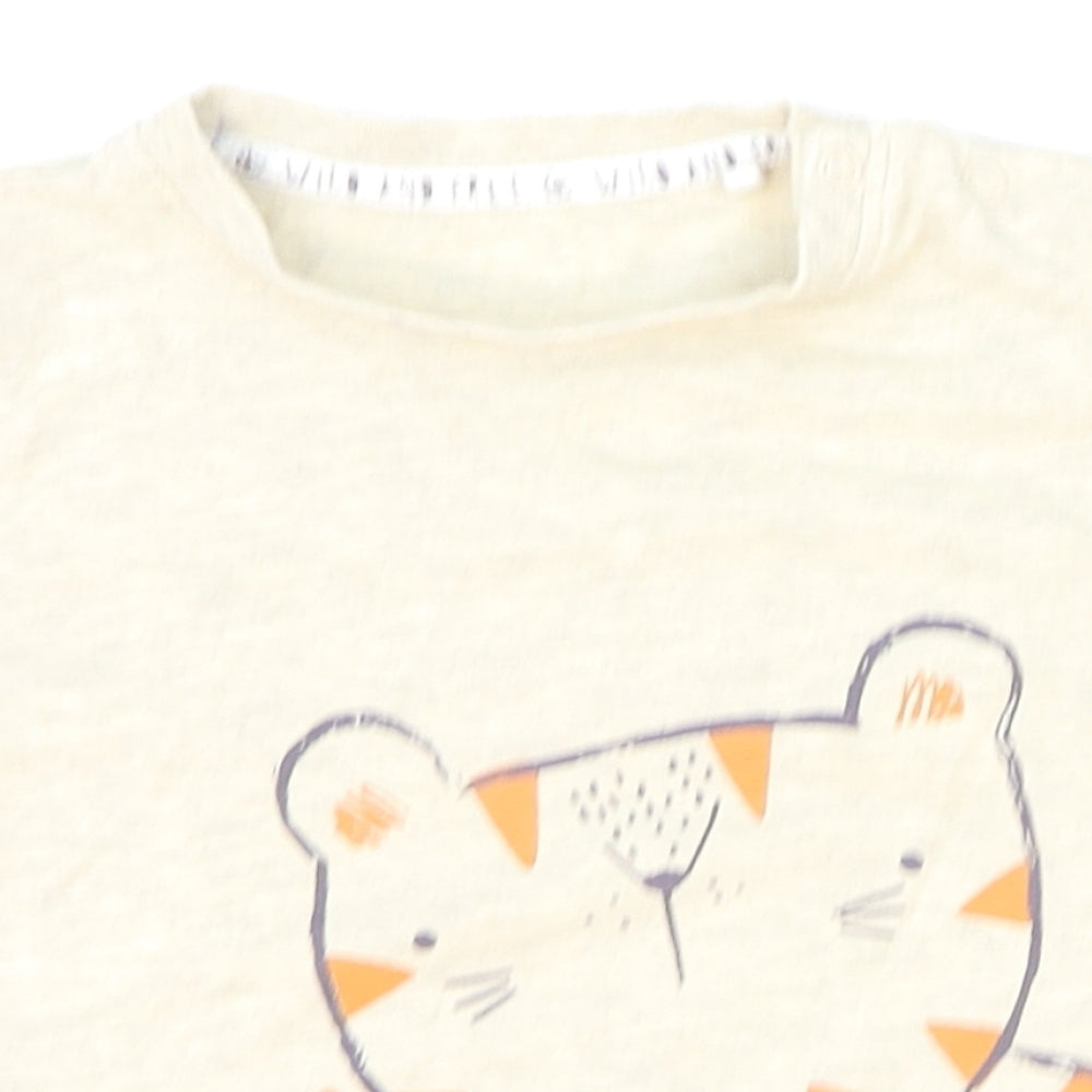TU Baby Beige   Basic T-Shirt Size 18-24 Months  - tiger
