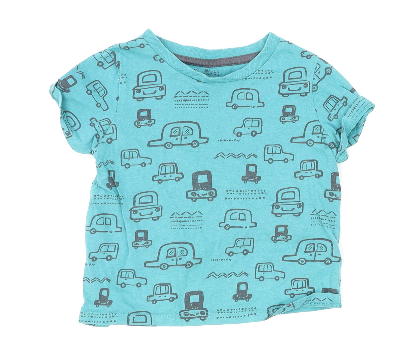 F&F Boys Blue   Basic T-Shirt Size 18-24 Months  - Cars