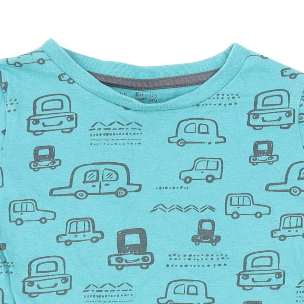 F&F Boys Blue   Basic T-Shirt Size 18-24 Months  - Cars
