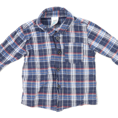Jet Boys Blue Plaid  Basic Dress Shirt Size 12-18 Months