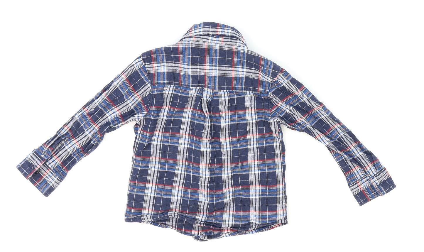 Jet Boys Blue Plaid  Basic Dress Shirt Size 12-18 Months