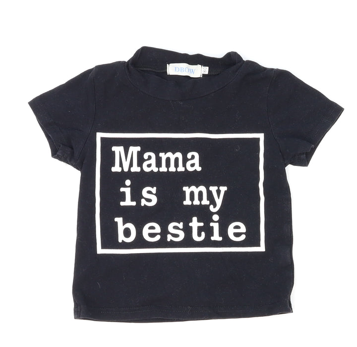 Dbow Baby Black Basic T-Shirt Size 12 Months - Mama is my Bestie
