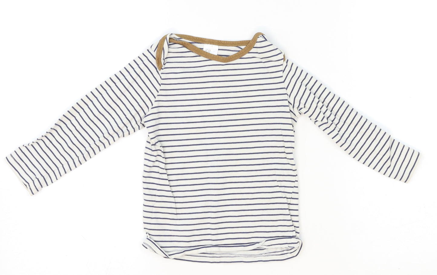 H&M Baby White Striped  Basic T-Shirt Size 12-18 Months