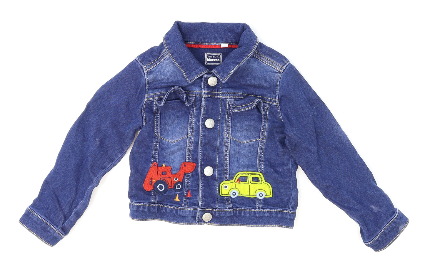 Blue Zoo Boys Blue  Denim Jacket  Size 18-24 Months  - cars