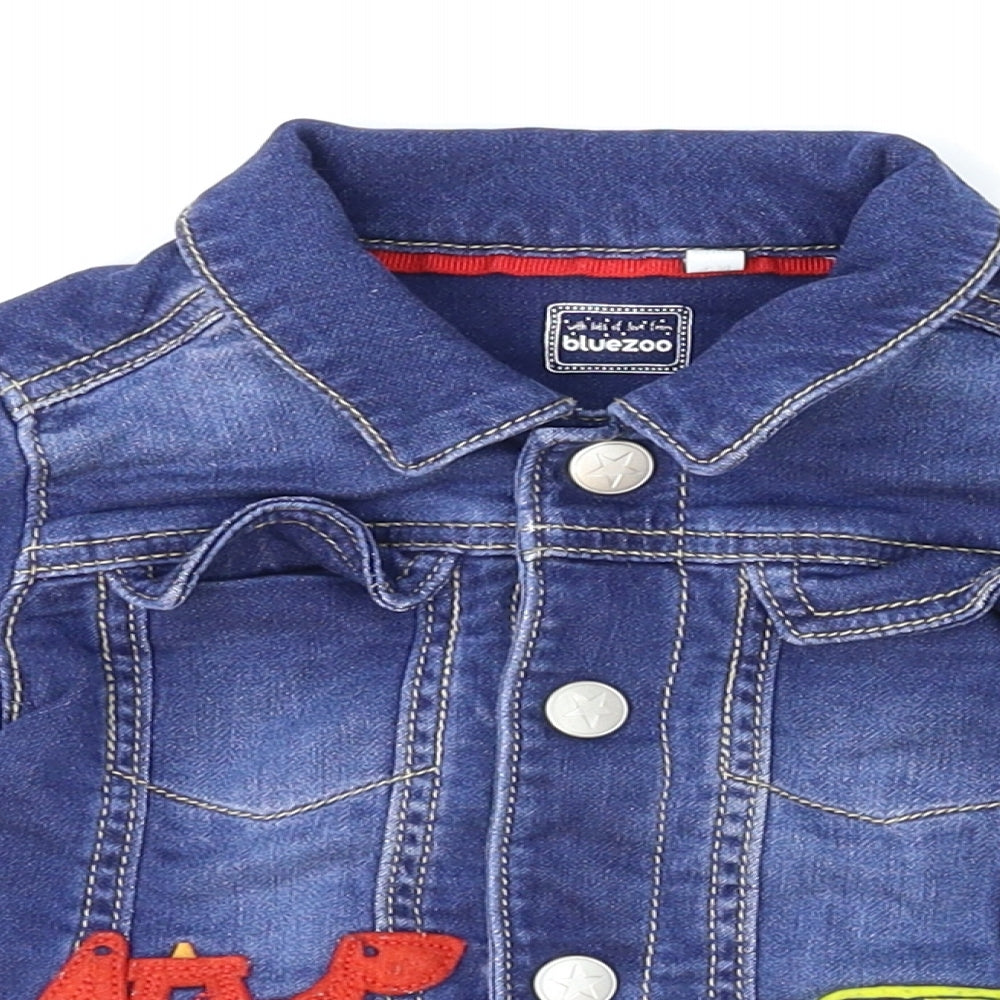 Blue Zoo Boys Blue  Denim Jacket  Size 18-24 Months  - cars
