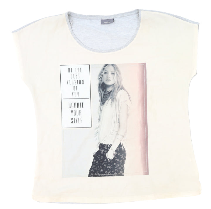 Yessica Womens Grey   Basic T-Shirt Size L