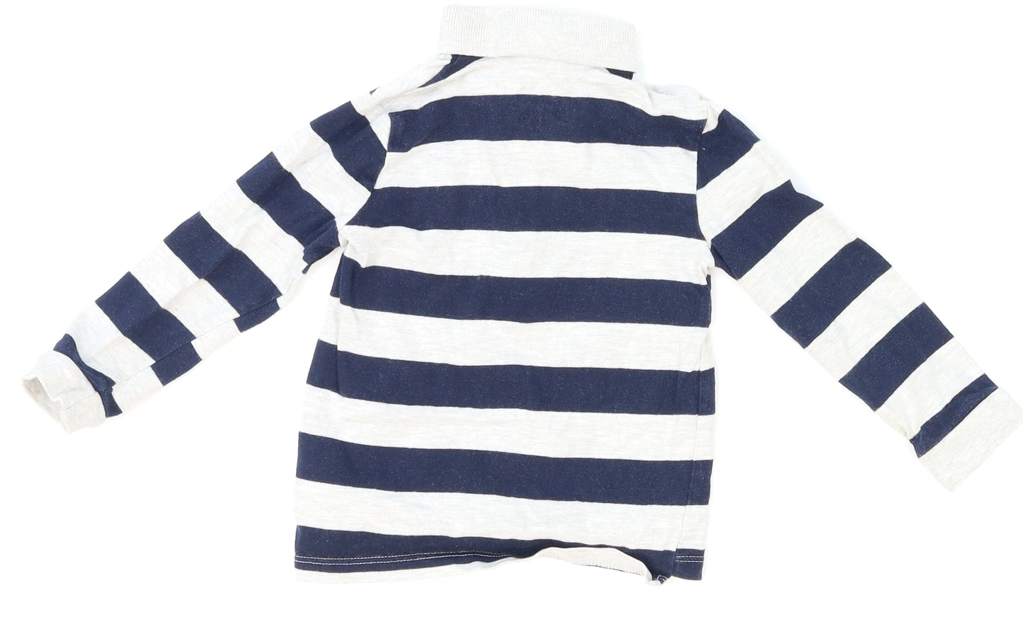 F&F Boys Grey Striped  Basic Polo Size 12-18 Months